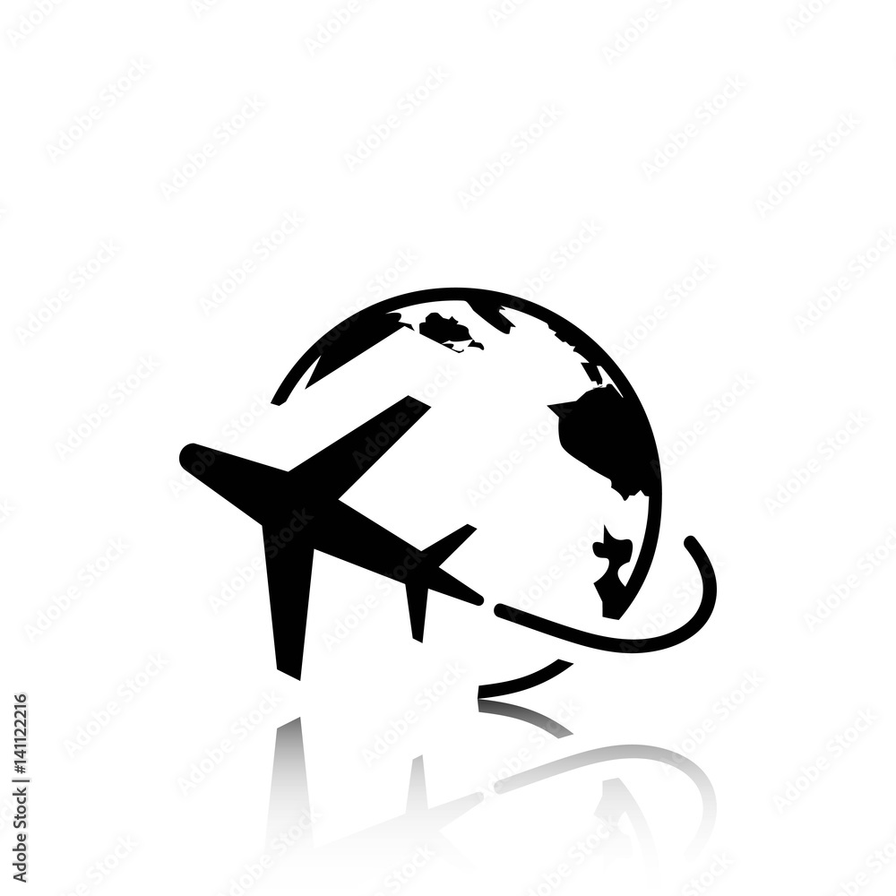 Plane Globe Icon stock vector illustration flat design Plane Globe Icon stock vector illustration flat design