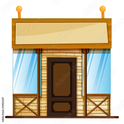 Shop with banner on top