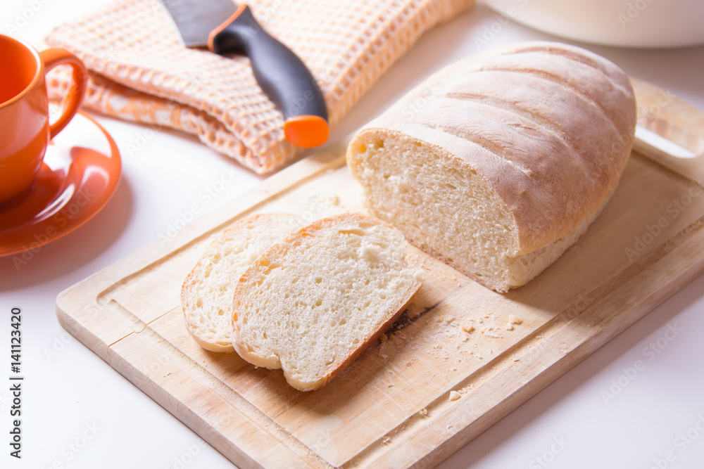 Wheat homemade fresh bread, selective focus Wheat homemade fresh bread, selective focus