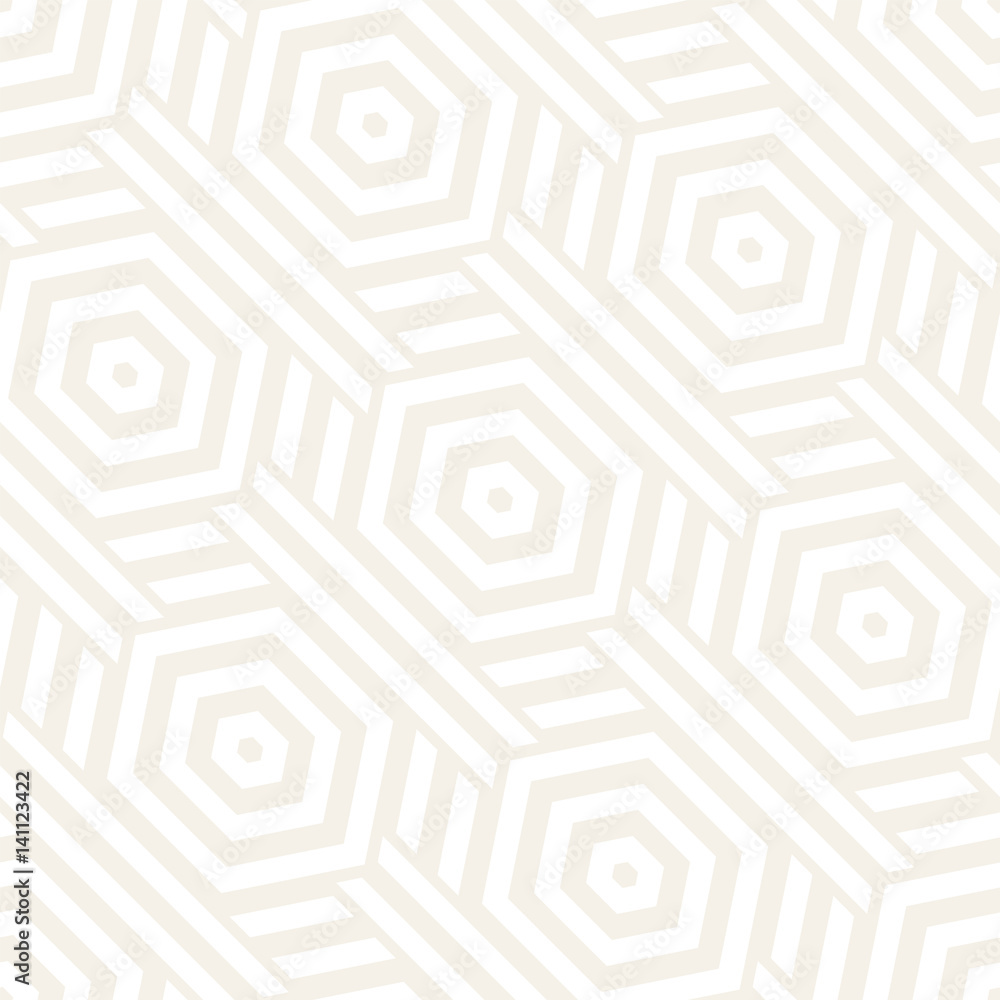 Vector Seamless Pattern. Repeating Lattice Abstract Background. Linear Grid From Striped Hexagonal Elements. Vector Seamless Pattern. Repeating Lattice Abstract Background. Linear Grid From Striped Hexagonal Elements.
