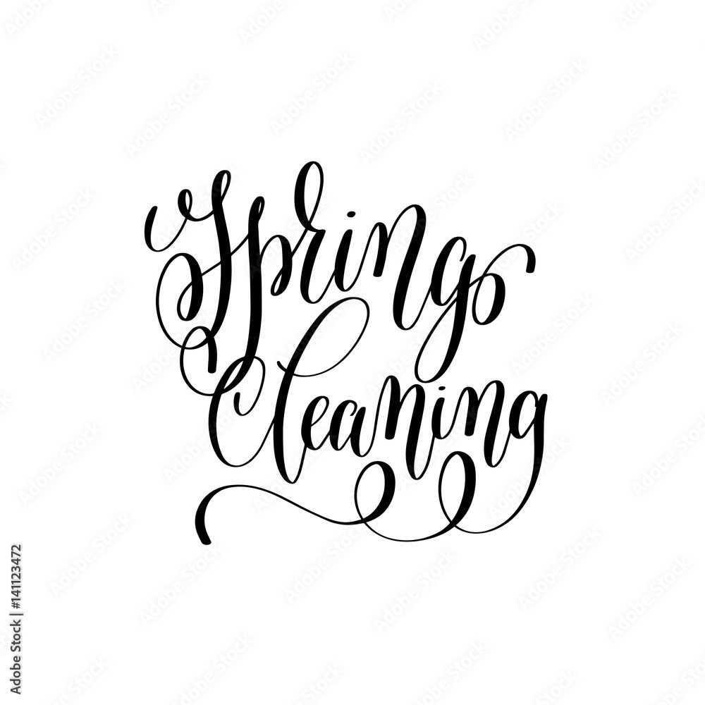 spring black and white hand written lettering inscription