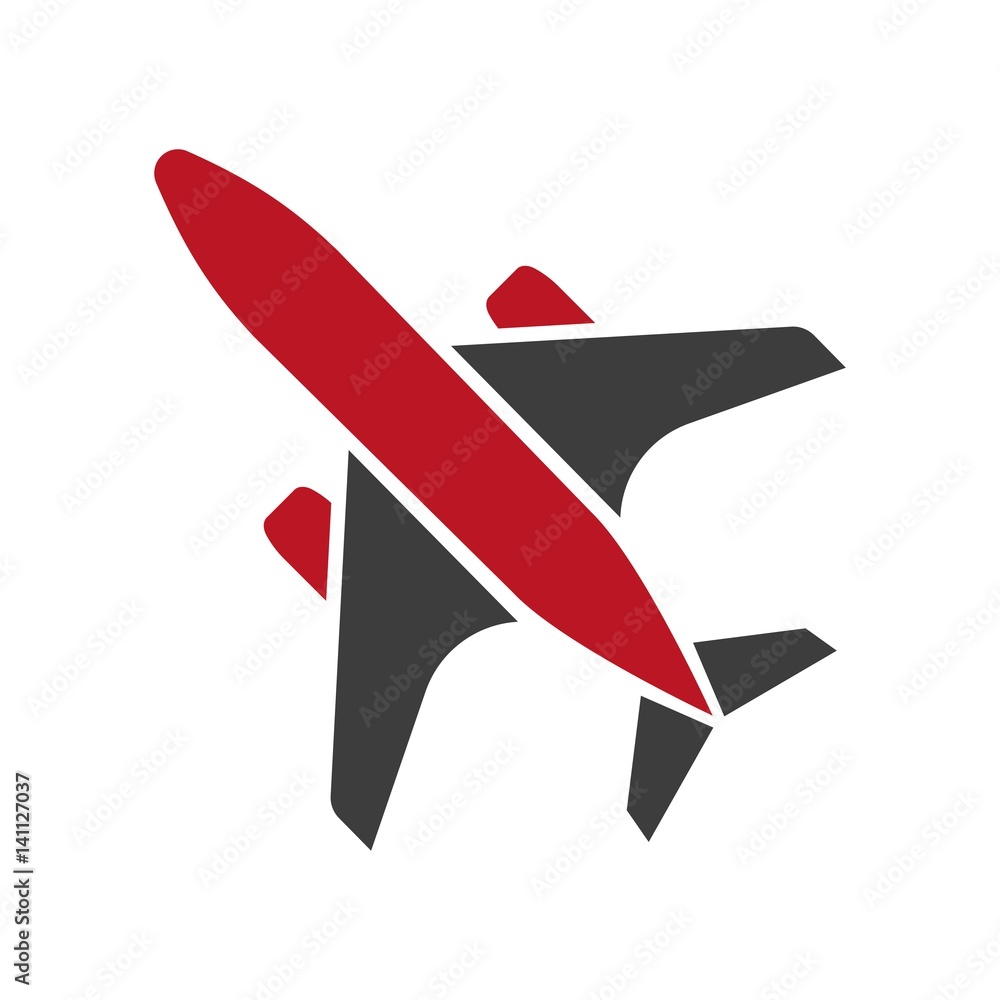 Flying black and red aircraft hand drawn isolated symbol Stock Vector ...