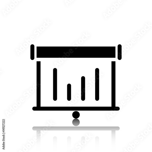 lectern with microphone icon stock vector illustration flat design