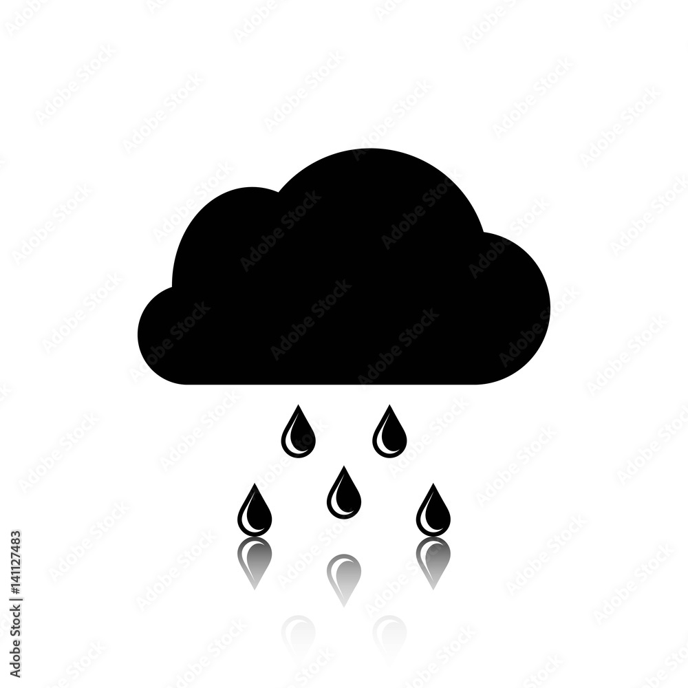 cloud with rain drops icon stock vector illustration flat design cloud with rain drops icon stock vector illustration flat design
