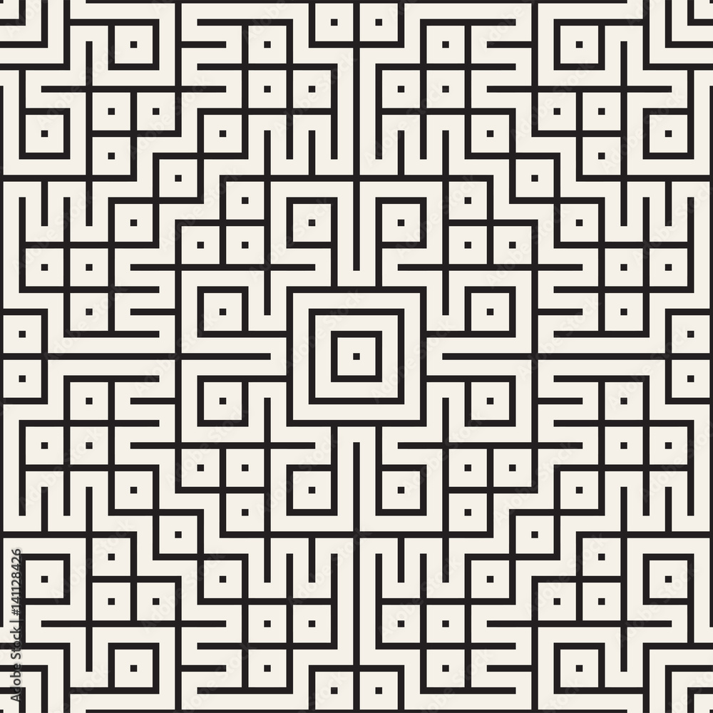Geometric Ethnic Background with Symmetric Lines Lattice. Vector Abstract Seamless Pattern. Geometric Ethnic Background with Symmetric Lines Lattice. Vector Abstract Seamless Pattern.