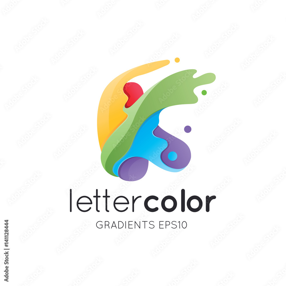 Fototapeta premium Colorful Letter K Logo Template