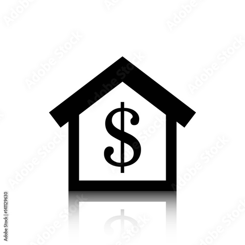 money home dollar icon stock vector illustration flat design