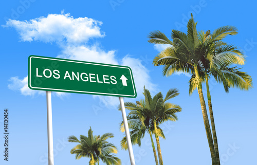 Road sign - Los Angeles (3D illustration) © sky_diez