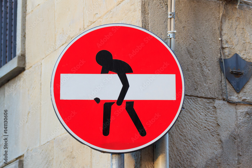 Obraz premium Znak drogowy, sztuka ulicy