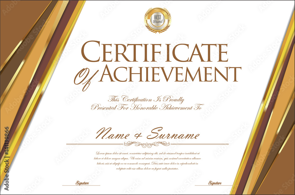 Certificate retro design template Certificate retro design template