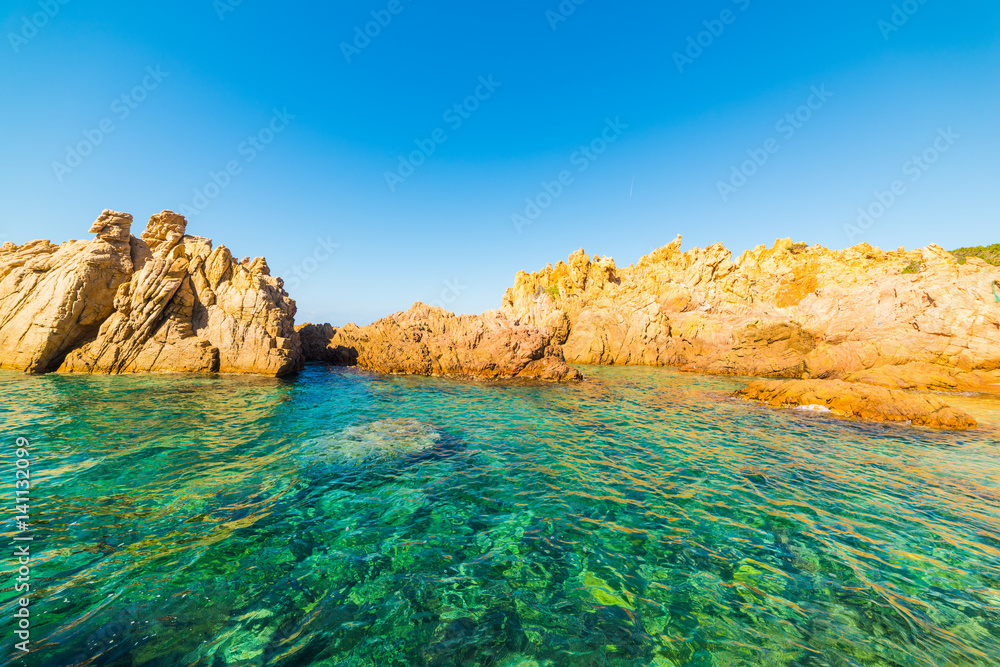 Rocks and turquoise water in Sardinia