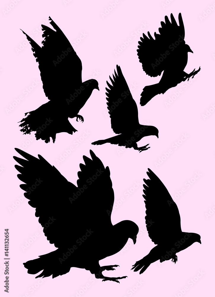Obraz premium Pigeon, dove detail silhouette 01. Good use for symbol, logo, mascot, web icon, sign, or any design you want.