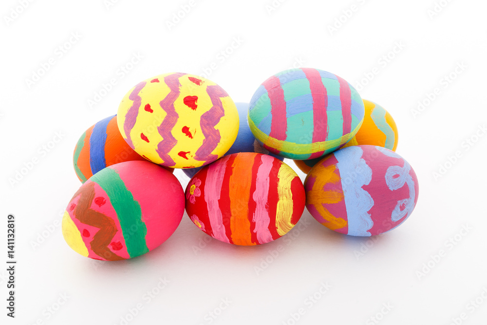 Kids painted cute Easter egg Kids painted cute Easter egg