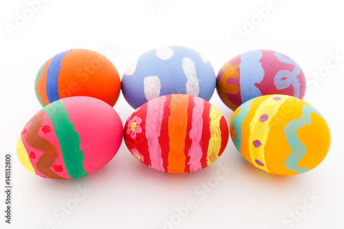 Obraz na plátně Kids painted Easter egg