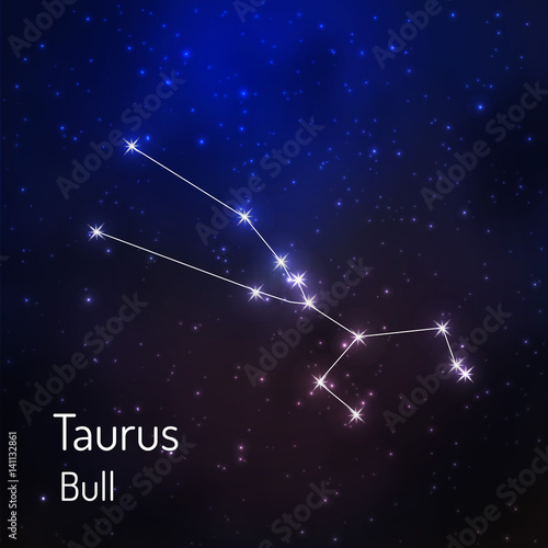 constellation in the night starry sky. Vector illustration