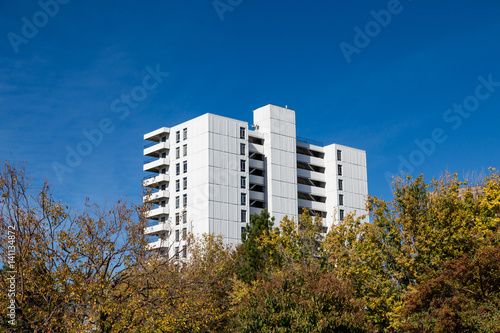 White Concrete Apartment Building