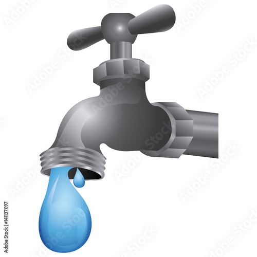 faucet with water drop icon, vector illustration design