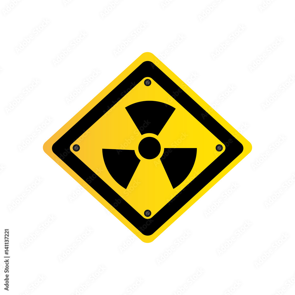 matal emblem warning radiation sign, vector illustration design matal emblem warning radiation sign, vector illustration design