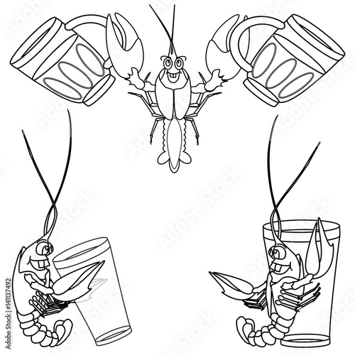 crayfish isolated white background