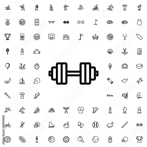 Barbell icon illustration isolated vector