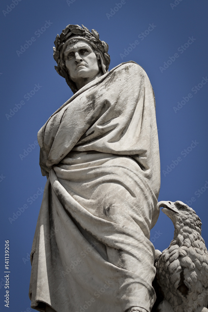 Statue of Dante Allighieri in Florence, Tuscany