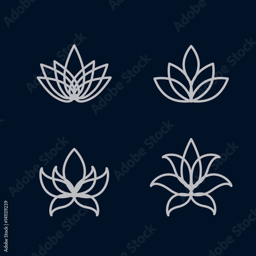 Lotus flower icon set