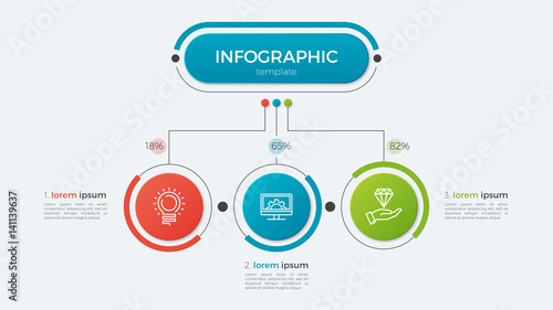 Presentation business infographic template with 3 options.