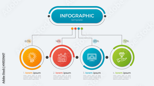 Presentation business infographic template with 4 options.