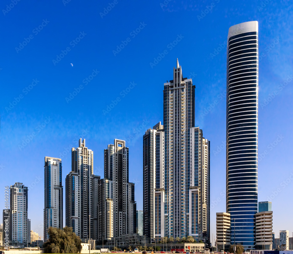 New houses on the streets in Dubai