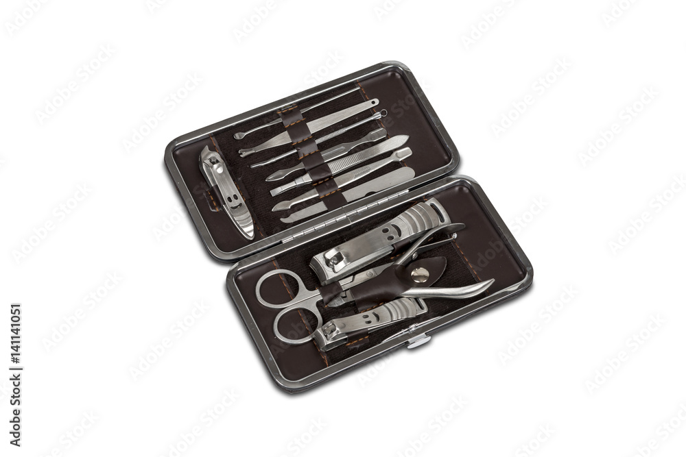 Set of manicure and pedicure tools isolated on white with clipping path. Set of manicure and pedicure tools isolated on white with clipping path.