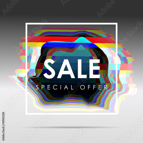 Dynamic trendy design with glitch effect. Can be used as Covers, Placards, Posters, Flyers. EPS 10 Vector illustration.