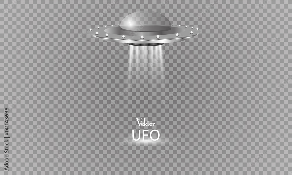 Fototapeta The alien ship. Vector illustration. UFO
