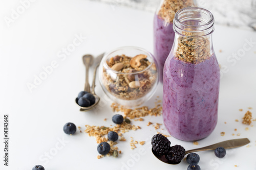 Home made blueberries Yoghurt and granola