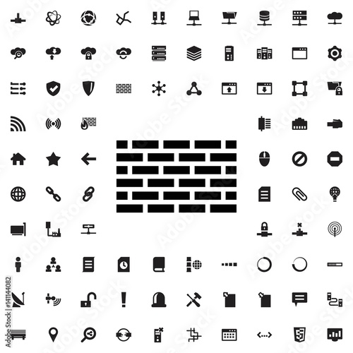 Brick wall icon illustration
