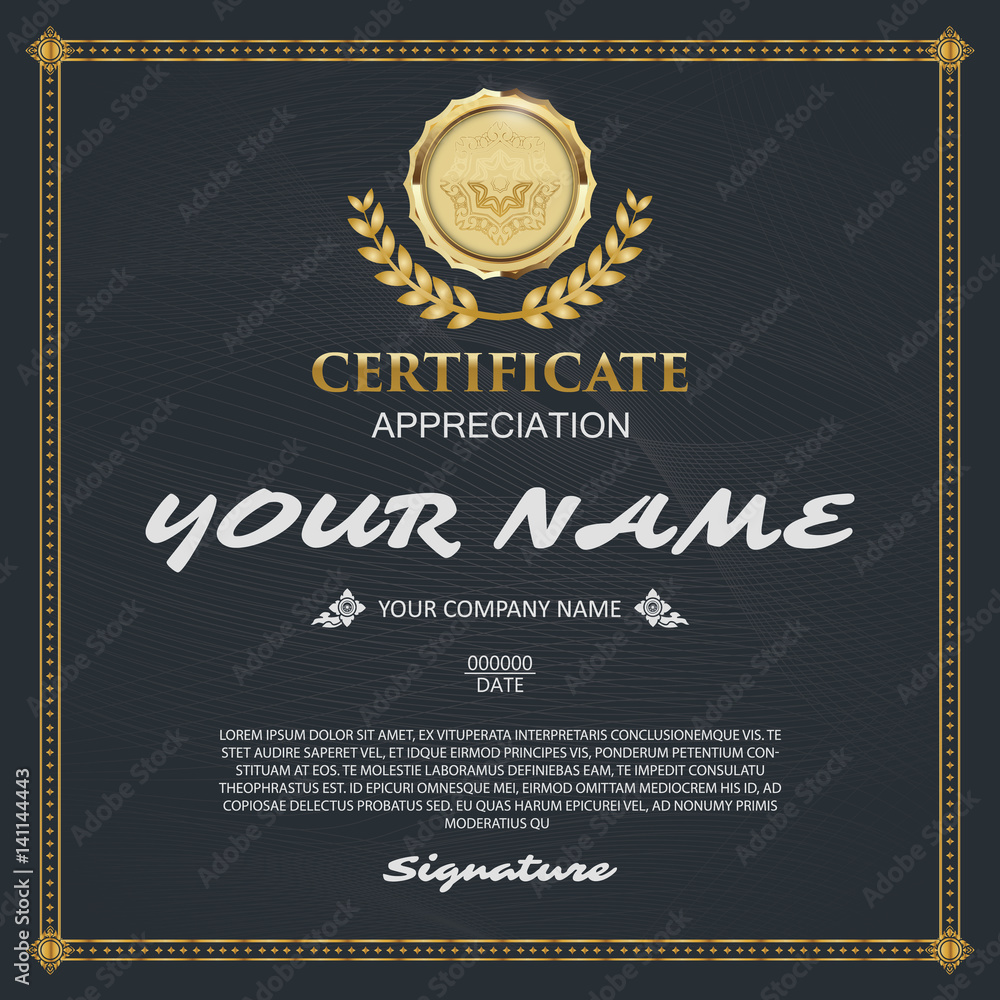 Vector certificate template. elegant and stylish. With the certificate award.