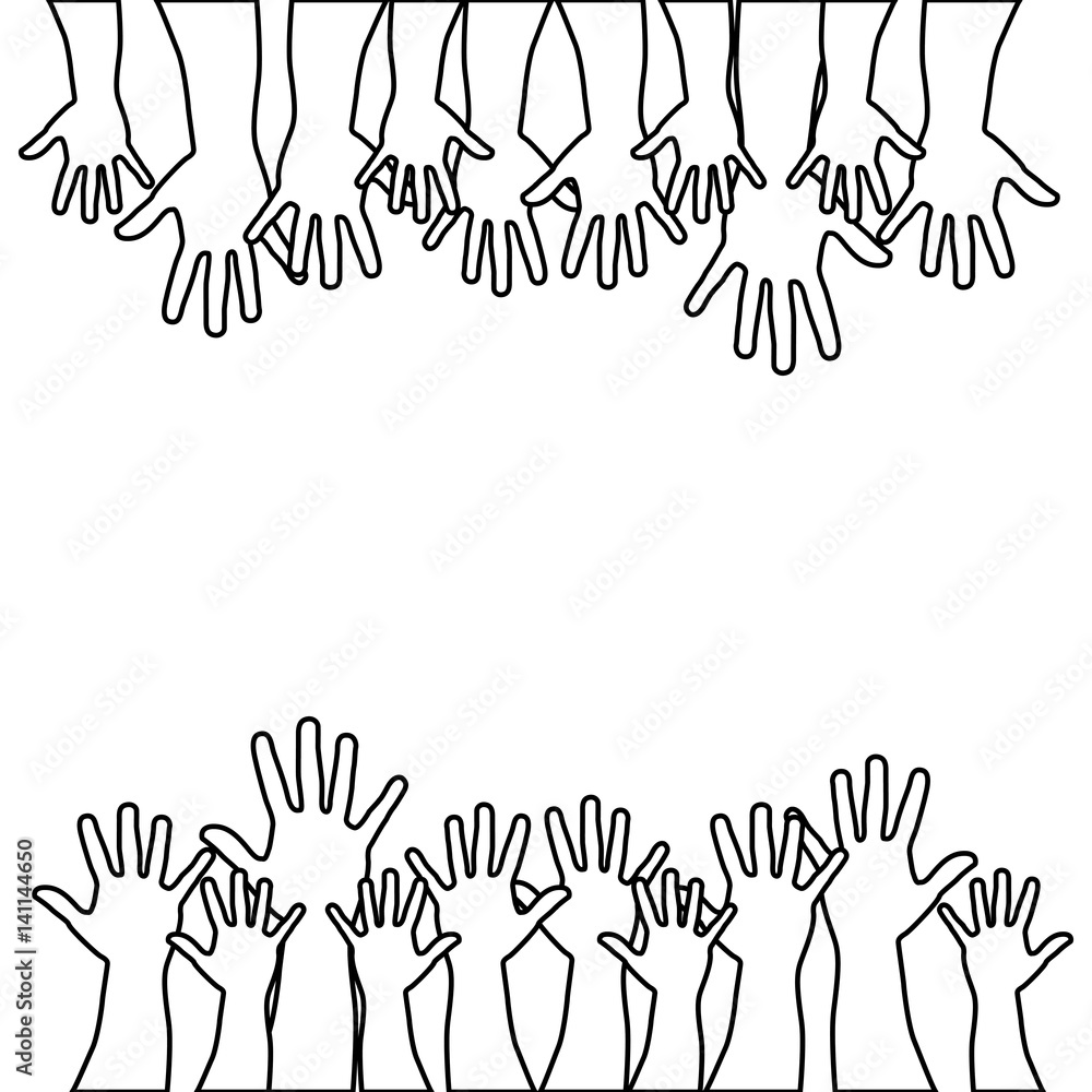 figures hands up icon . Vector illustration figures hands up icon . Vector illustration