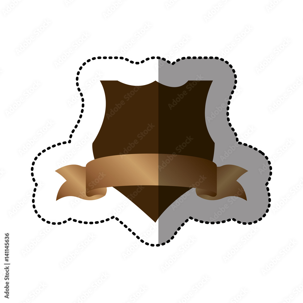 brown emblem design with ribbon icon, vector illustration image Stock