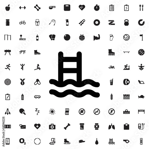 Swimming ladder icon illustration