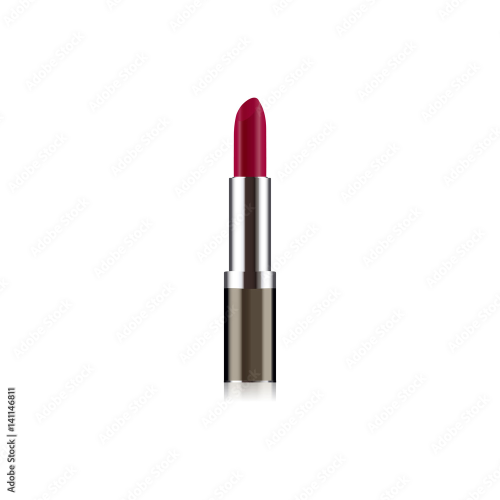Realistic lipstick on white background. Make up element, lipstick closeup. Vector illustration of pomade Realistic lipstick on white background. Make up element, lipstick closeup. Vector illustration of pomade