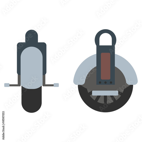 Mono wheel isolated roller vector scooter.