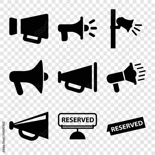Set of 9 announcement filled icons