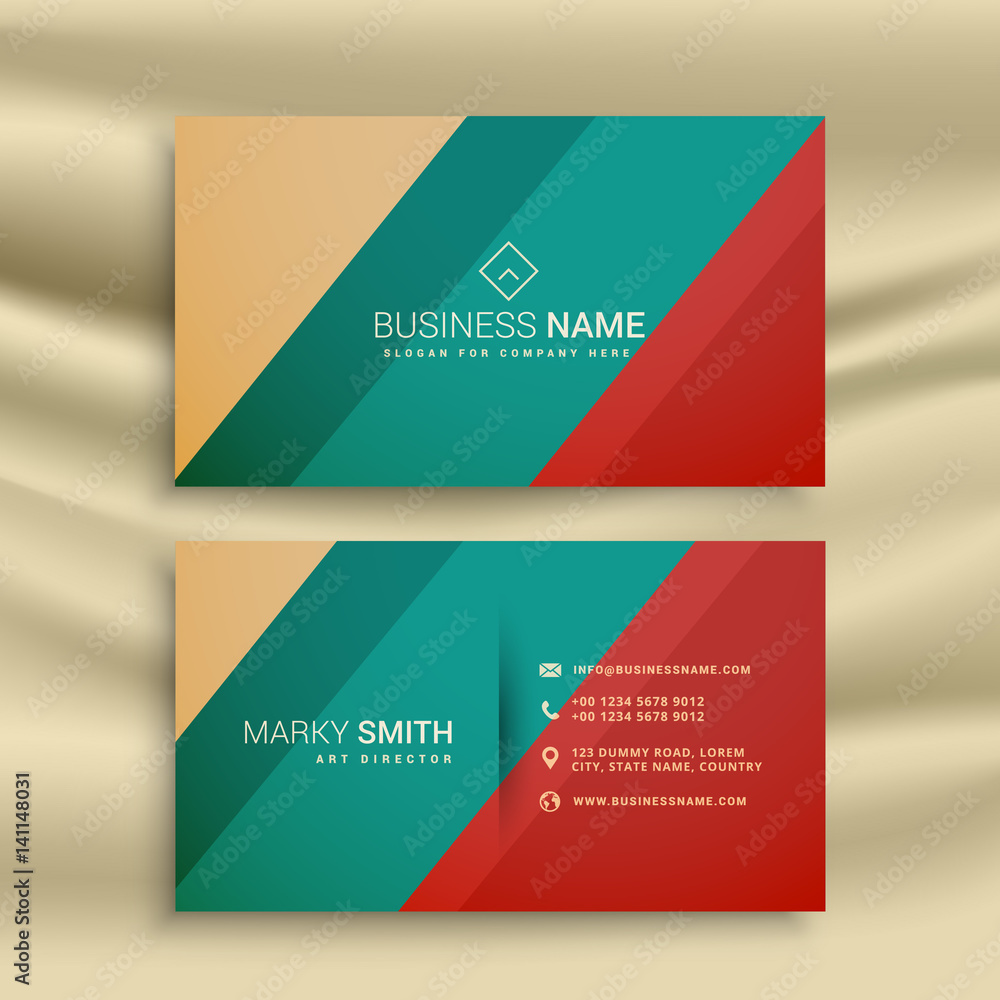 Naklejka premium creative business card design with retro colors