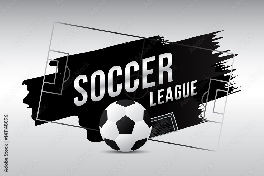 Fototapeta premium Vector of soccer league with football.