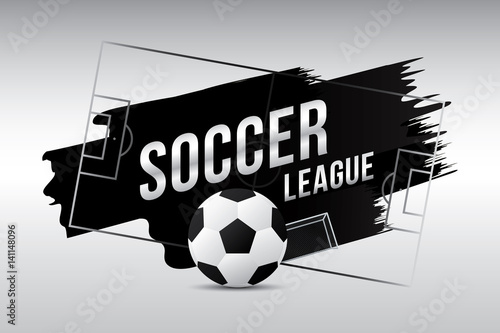 Vector of soccer league with football.