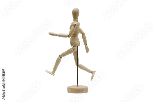 Wooden dummy isolated on a white background