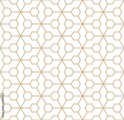 abstract geometric hexagon minimal seamless pattern print