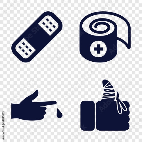 Set of 4 accident filled icons