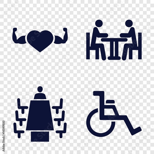 Set of 4 human filled icons