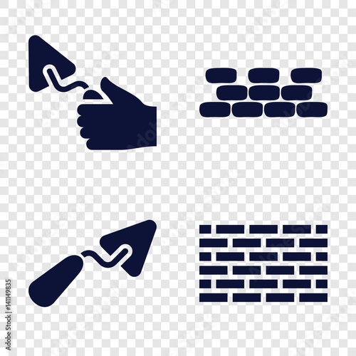 Set of 4 masonry filled icons