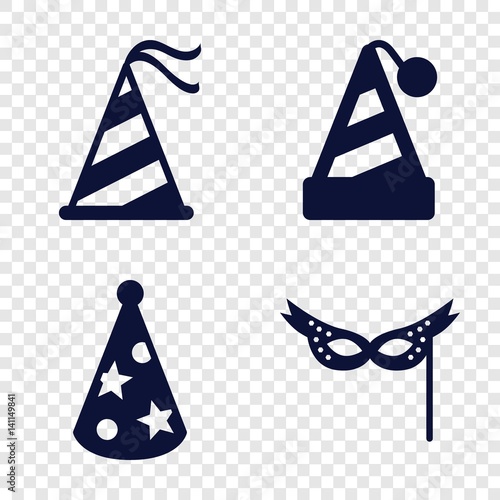 Set of 4 festive filled icons